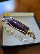 Load image into Gallery viewer, Custom Wire Wrapped Charoite Bracelet Size 7 1/4 Sterling Silver