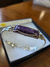 Load image into Gallery viewer, Custom Wire Wrapped Charoite Bracelet Size 7 1/4 Sterling Silver