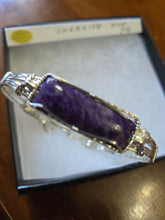 Load image into Gallery viewer, Custom Wire Wrapped Charoite Bracelet Size 7 1/4 Sterling Silver