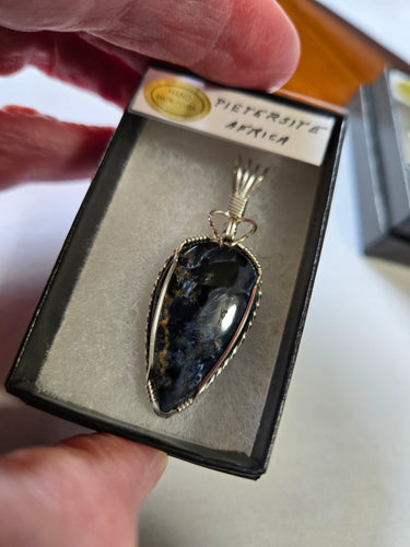 Custom Wire Wrapped Pietersite Necklace/Pendant Sterling Silver