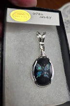 Load image into Gallery viewer, Custom Wire Wrapped Australian Opal Inlay Butterfly Necklace/Pendant Sterling Silver