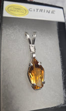 Load image into Gallery viewer, Custom Wire Wrapped Faceted Citrine 7.13 cts Necklace/Pendant  Sterling Silver