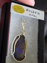 Load image into Gallery viewer, Custom Wire Wrapped Boulder Opal Necklace/Pendant Sterling Silver