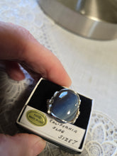 Load image into Gallery viewer, Custom Cut Polished and Wire Wrapped California Iron Ore Slag Ring Size 7 Sterling Silver