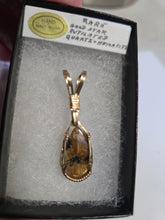 Load image into Gallery viewer, Custom Wire Wrapped Rare Gold Star Rutilated Quarts &amp; Hematite Necklace/Pendant 14kgf