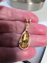 Load image into Gallery viewer, Custom Wire Wrapped Rare Gold Star Rutilated Quarts &amp; Hematite Necklace/Pendant 14kgf