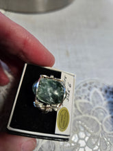 Load image into Gallery viewer, Custom Cut Polished &amp; Wire Wrapped Seraphenite (Angel Stone) Ring Size 6 Sterling Silver