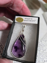 Load image into Gallery viewer, Custom Wire Wrapped Atomic Amethyst Necklace/Pendant Sterling Silver