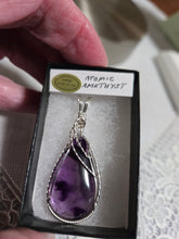 Load image into Gallery viewer, Custom Wire Wrapped Atomic Amethyst Necklace/Pendant Sterling Silver