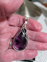 Load image into Gallery viewer, Custom Wire Wrapped Atomic Amethyst Necklace/Pendant Sterling Silver