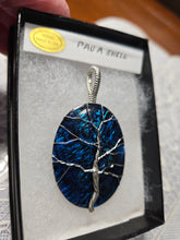 Load image into Gallery viewer, Custom Wire Wrapped Blue Paua Shell Tree of Life Sterling Silver Necklace/Pendant