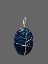 Load image into Gallery viewer, Custom Wire Wrapped Blue Paua Shell Tree of Life Sterling Silver Necklace/Pendant