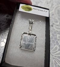 Load image into Gallery viewer, Custom Wire Wrapped Rare  Meteorite Necklace/Pendant Sterling Silver