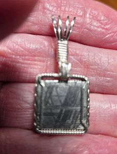 Custom Wire Wrapped Rare  Meteorite Necklace/Pendant Sterling Silver