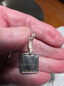 Custom Wire Wrapped Rare  Meteorite Necklace/Pendant Sterling Silver