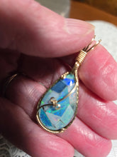 Load image into Gallery viewer, Custom Wire Wrapped Mosaic Australian Opal Necklace/Pendant 14kgf