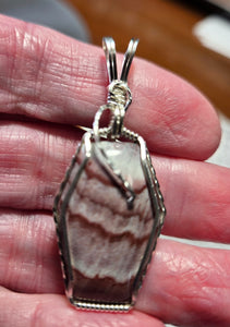 Custom Wire Wrapped Wonderstone Set: Earrings  Necklace/Pendant Sterling Silver