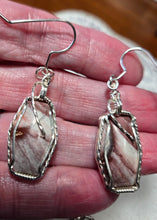 Load image into Gallery viewer, Custom Wire Wrapped Wonderstone Set: Earrings  Necklace/Pendant Sterling Silver