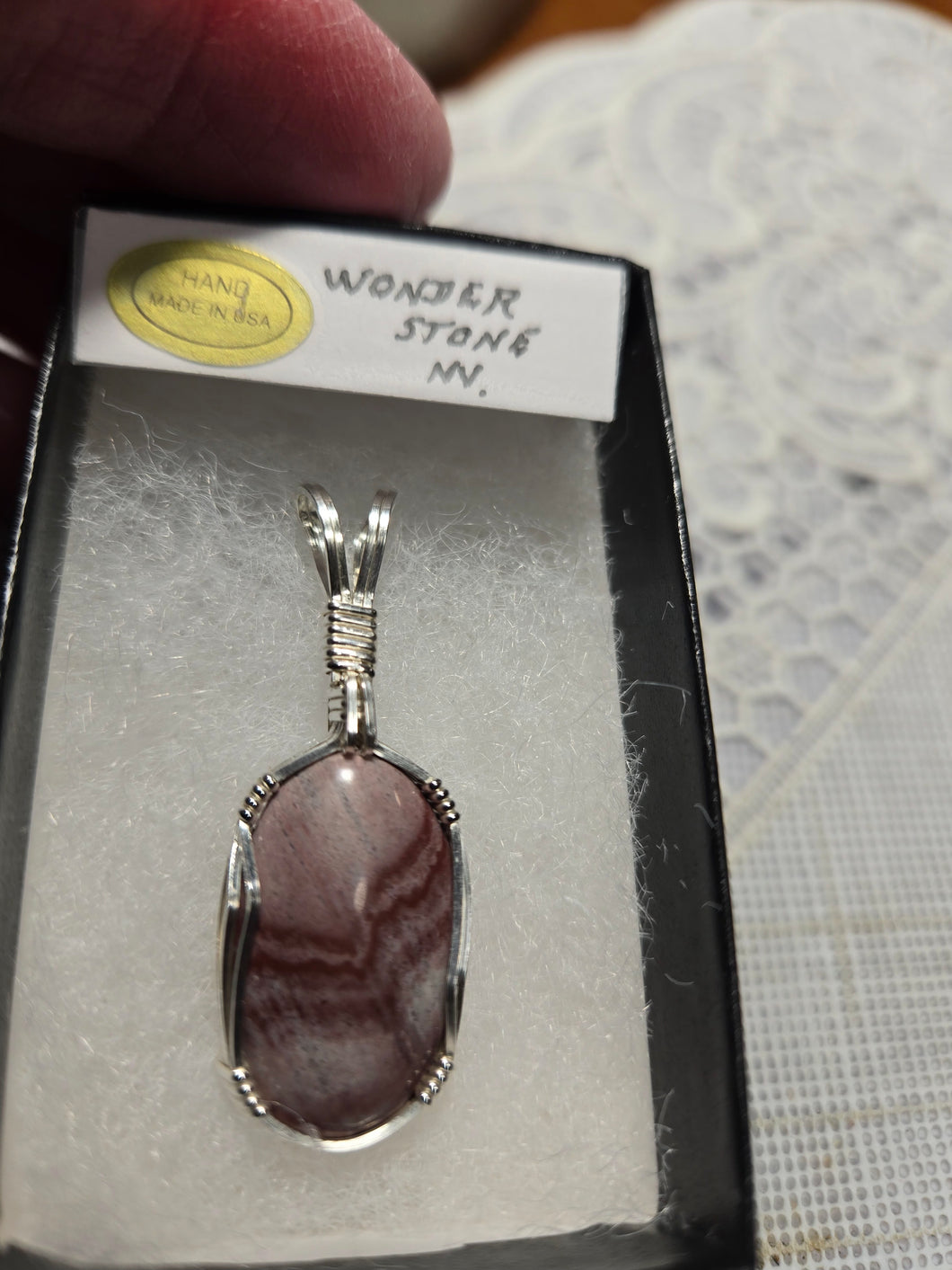 Custom Wire Wrapped Wonderstone NV Necklace/Pendant Sterling Silver