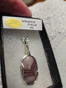 Custom Wire Wrapped Wonderstone NV Necklace/Pendant Sterling Silver