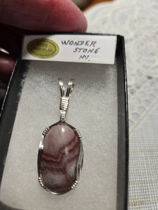 Custom Wire Wrapped Wonderstone NV Necklace/Pendant Sterling Silver