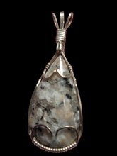 Load image into Gallery viewer, Custom Cut Polished &amp; Wire Wrapped Myrtle Beach Rock Necklace/Pendant Sterling Silver