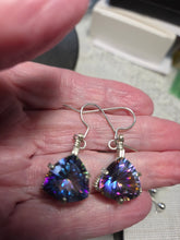 Load image into Gallery viewer, Custom Wire Wrapped Faceted Mystic Topaz Earrings Sterling Silver