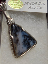 Load image into Gallery viewer, Custom Cut Polished &amp; Wire Wrapped Dendritic Agate Necklace/Pendant Sterling Silver