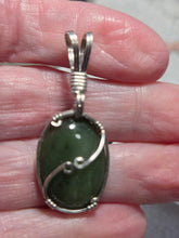 Load image into Gallery viewer, Custom Cut Polished &amp; Wire Wrapped Wyoming Jade Necklace/Pendant Sterling Silver