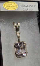 Load image into Gallery viewer, Custom Wire Wrapped Light Morganite Necklace/Pendant Sterling Silver
