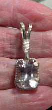Load image into Gallery viewer, Custom Wire Wrapped Light Morganite Necklace/Pendant Sterling Silver
