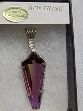Load image into Gallery viewer, Custom Wire Wrapped Ametrine {Bolivianite) Necklace/Pendant Sterling Silver