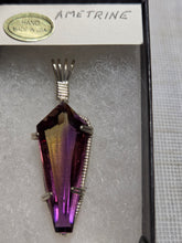 Load image into Gallery viewer, Custom Wire Wrapped Ametrine {Bolivianite) Necklace/Pendant Sterling Silver