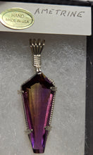 Load image into Gallery viewer, Custom Wire Wrapped Ametrine {Bolivianite) Necklace/Pendant Sterling Silver