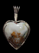 Load image into Gallery viewer, Custom Cut Polished &amp; Wire Wrapped Mariposite Heart Necklace/Pendant Sterling Silver