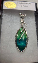Load image into Gallery viewer, Custom Wire Wrapped Peruvian Opal Necklace/Pendant Sterling Silver