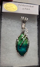 Load image into Gallery viewer, Custom Wire Wrapped Peruvian Opal Necklace/Pendant Sterling Silver