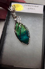Load image into Gallery viewer, Custom Wire Wrapped Peruvian Opal Necklace/Pendant Sterling Silver