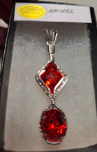 Load image into Gallery viewer, Custom Wire Wrapped Spinel Faceted Necklace/Pendant Sterling Silver