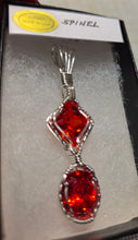 Load image into Gallery viewer, Custom Wire Wrapped Spinel Faceted Necklace/Pendant Sterling Silver