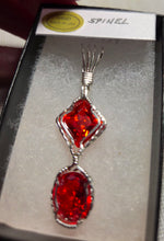 Load image into Gallery viewer, Custom Wire Wrapped Spinel Faceted Necklace/Pendant Sterling Silver