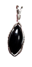 Load image into Gallery viewer, Custom Wire Wrapped Black Onyx Necklace/Pendant Sterling Silver