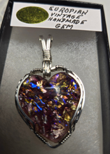 Load image into Gallery viewer, Custom Wire Wrapped European Vintage Heart Stone Necklace/Pendant Sterling Silver