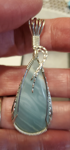 Custom Wire Wrapped British Columbia Ocean Jasper Necklace/Pendant Sterling Silver