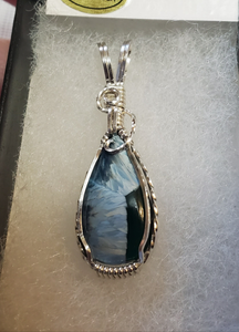 Custom Wire Wrapped Bridewell Stone Necklace/Pendant Sterling Silver