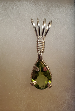 Load image into Gallery viewer, Custom Wire Wrapped Faceted Peridot Necklace/Pendant Sterling Silver