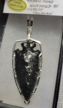 Load image into Gallery viewer, Custom Wire Wrapped Napped by Errett Callahan Arrowhead Necklace/Pendant Sterling Silver