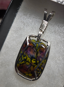 Custom Wire Wrapped European Vintage Stone Necklace/Pendant Sterling Silver