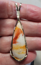Load image into Gallery viewer, Custom Wire Wrapped Spiny Oyster Necklace/ Pendant Sterling Silver