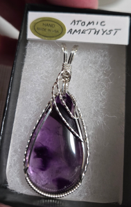 Custom Wire Wrapped Atomic Amethyst Necklace/Pendant Sterling Silver